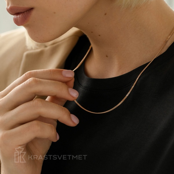 Цепь из красного золота 585, плетение «Гурмета»